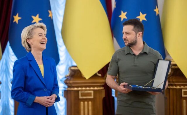 1_Ukrajina utečenci_1_leyenová a zelenskyj